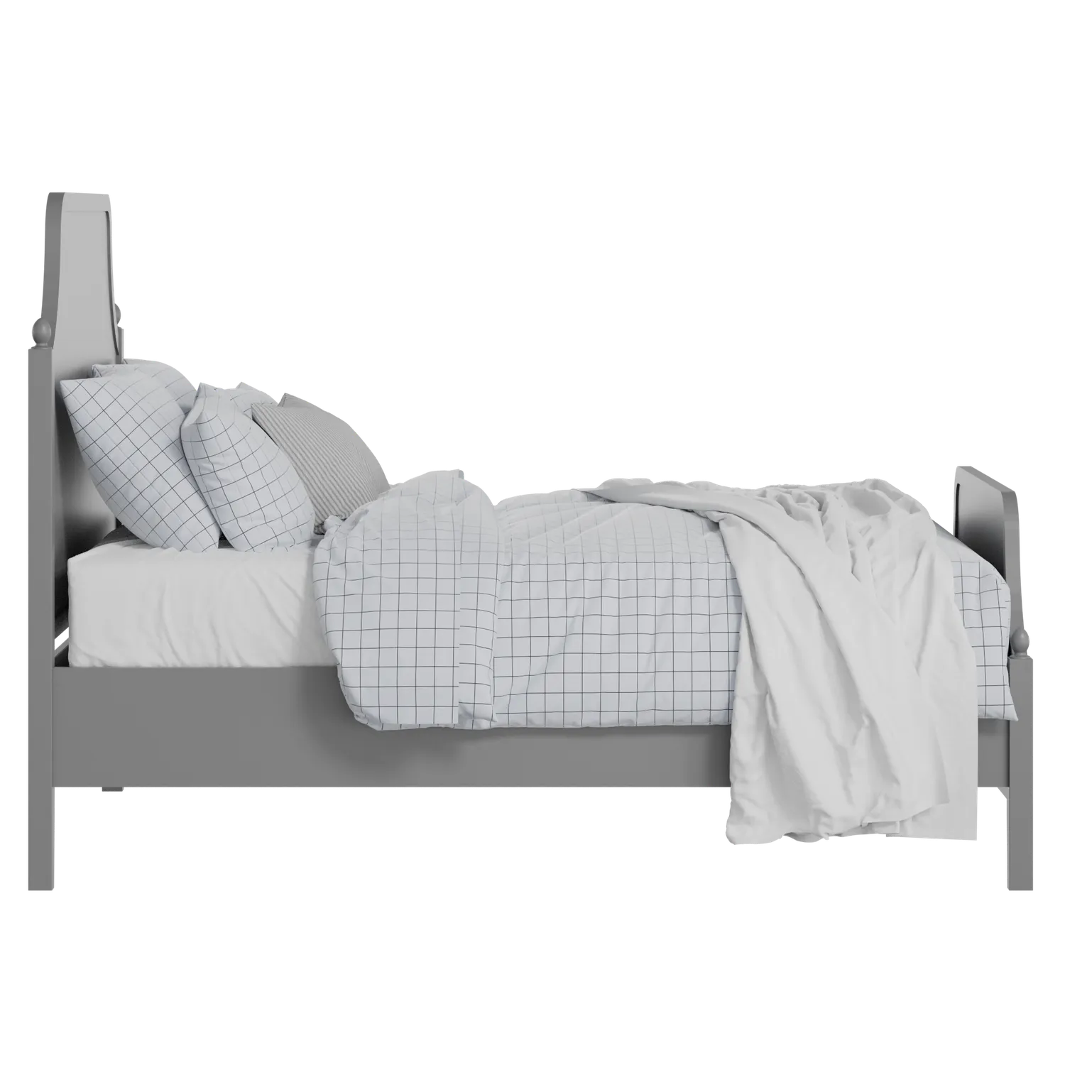Ruskin painted wood bed in grey with Juno mattress