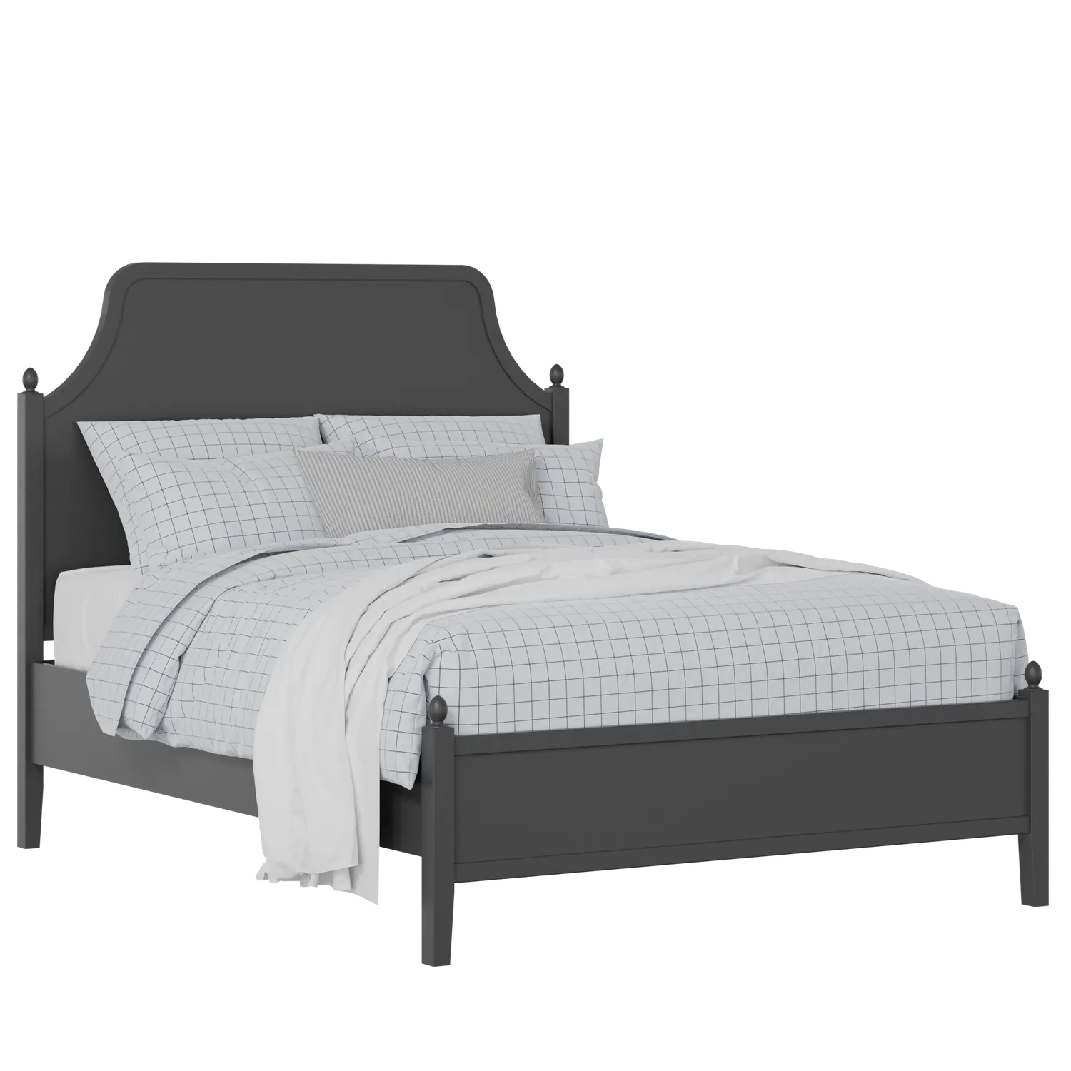 Ruskin Slim painted wood bed in black with Juno mattress