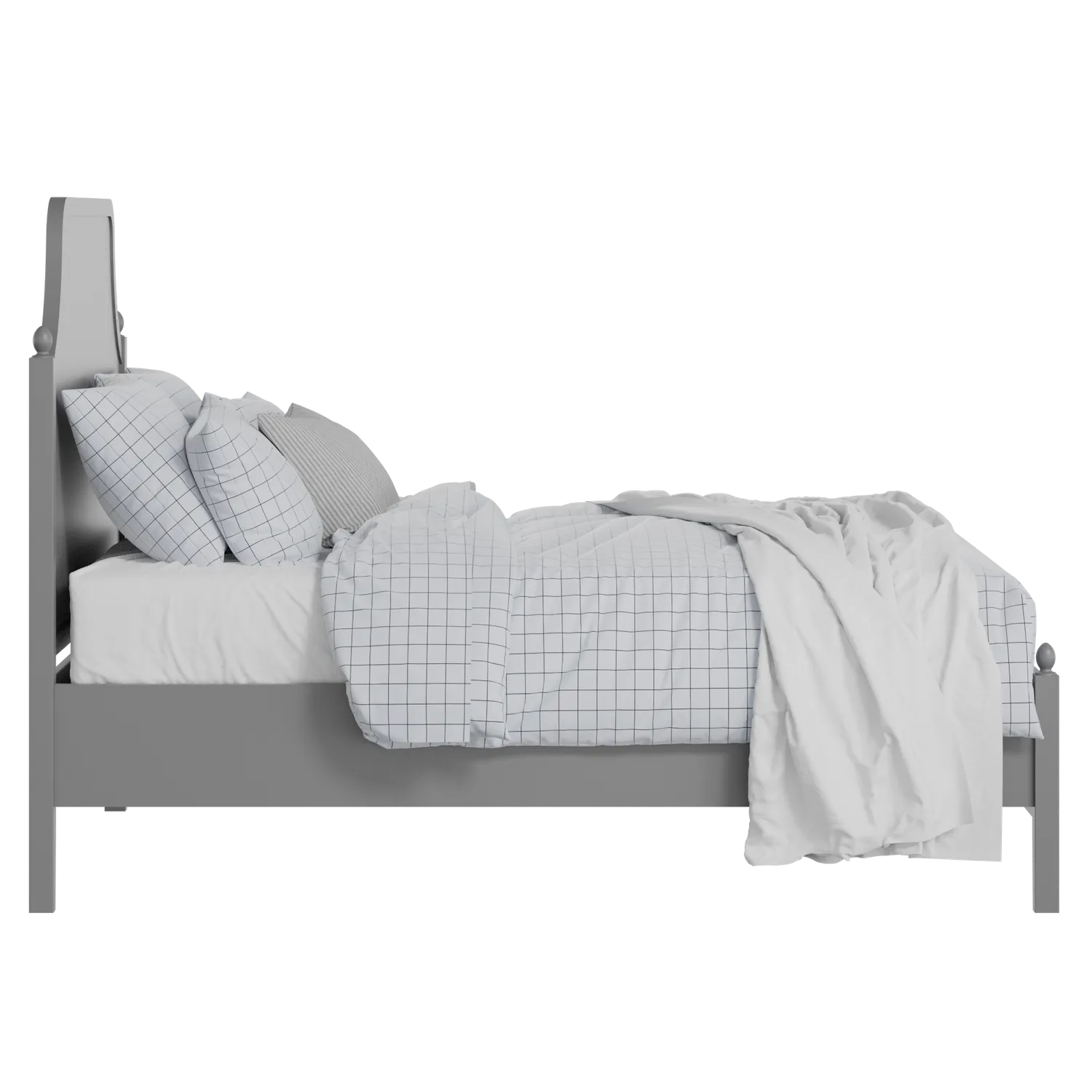 Ruskin Slim painted wood bed in grey with Juno mattress