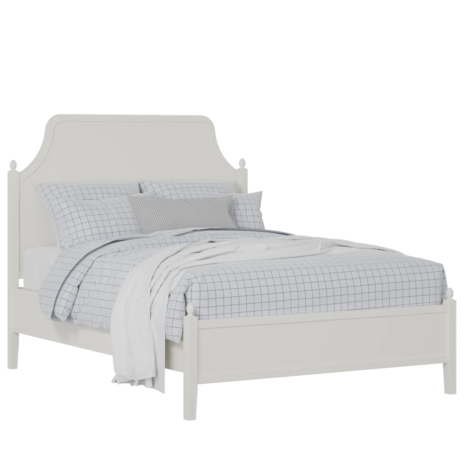 Ruskin Slim cama de madera pintada en blanco con colchón