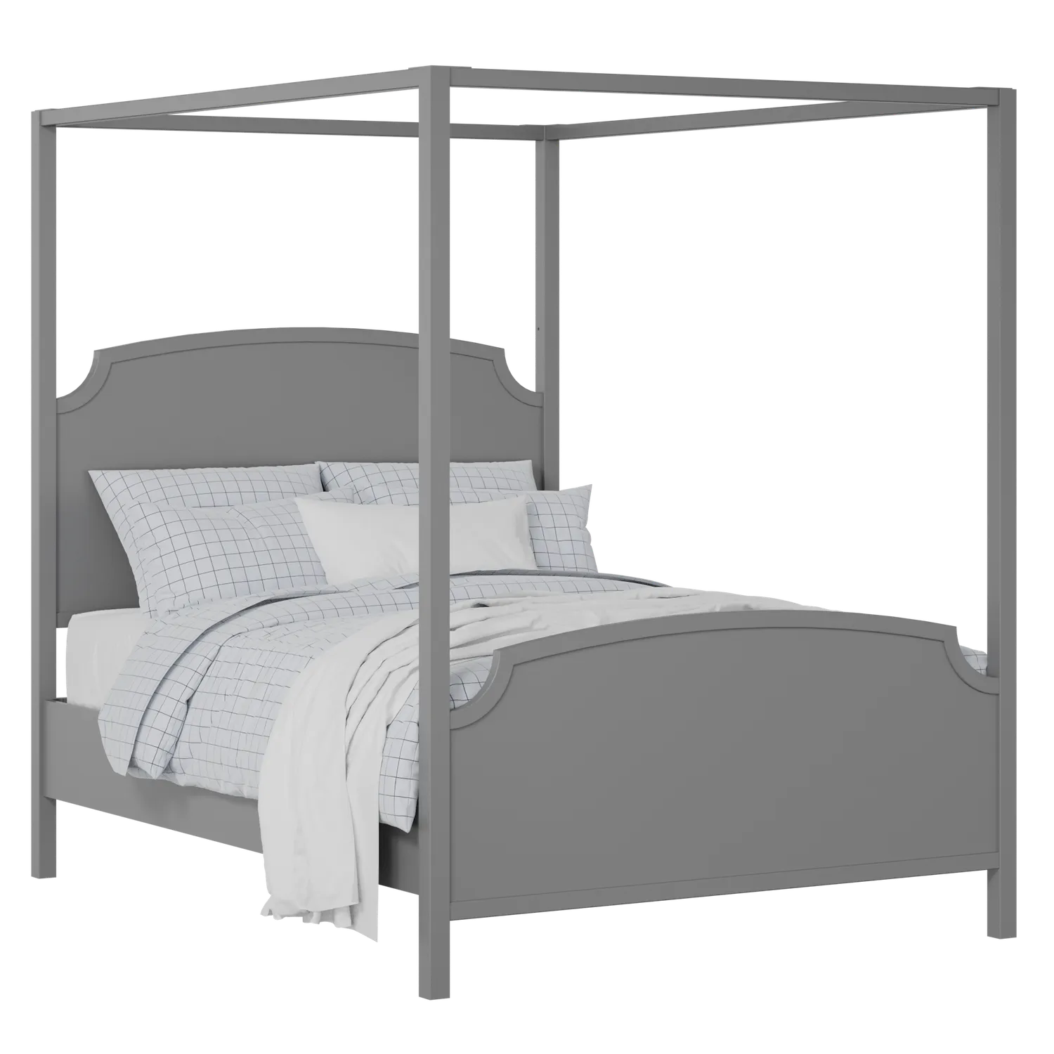 Shelley painted wood bed in grey with Juno mattress