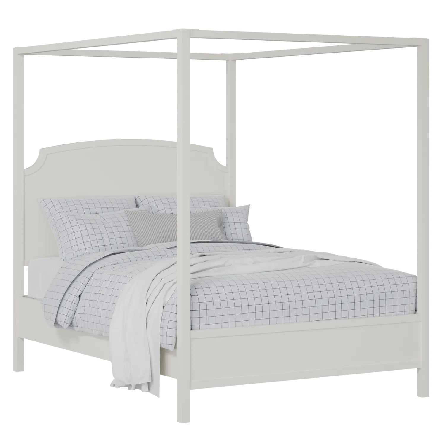 Shelley Slim painted wood bed in white with Juno mattress