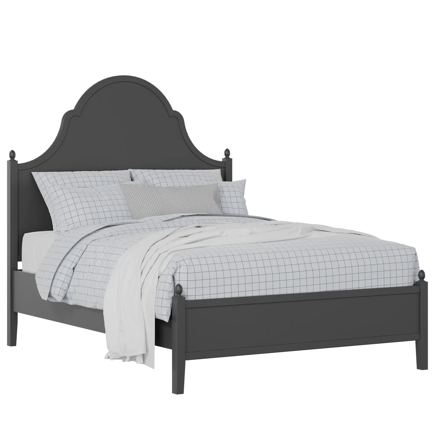 Tennyson painted wood bed in black with Juno mattress