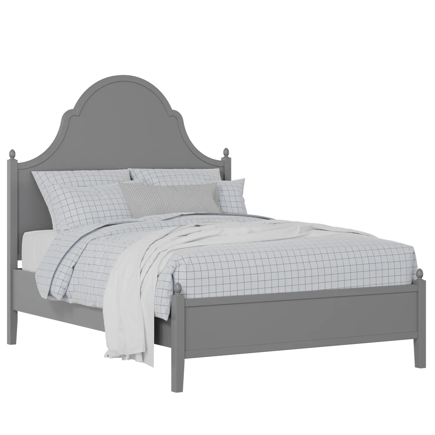 Tennyson painted wood bed in grey with Juno mattress