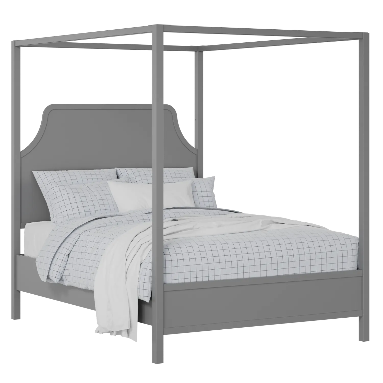 Tynan painted wood bed in grey with Juno mattress