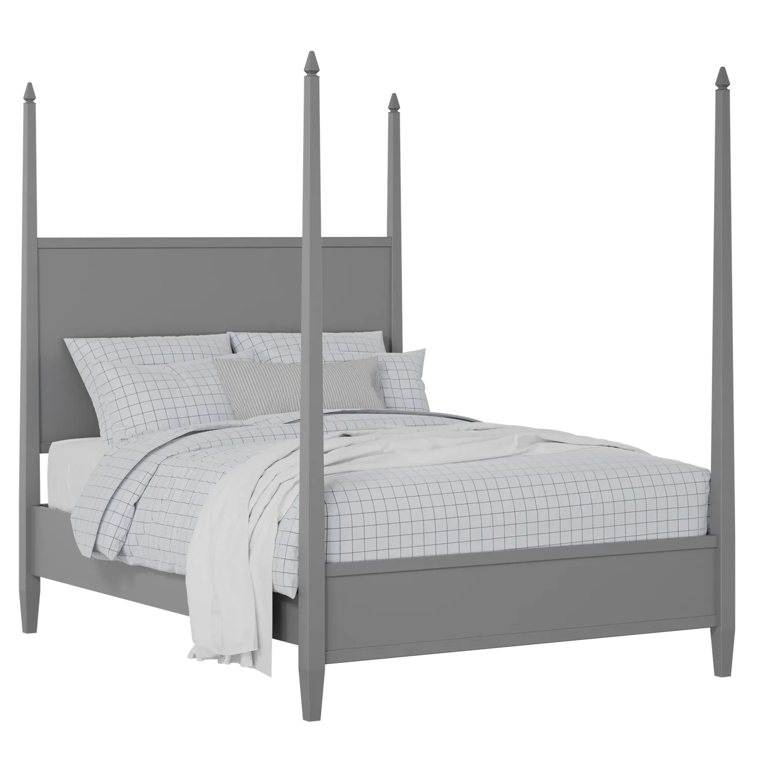Warton painted wood bed in grey with Juno mattress