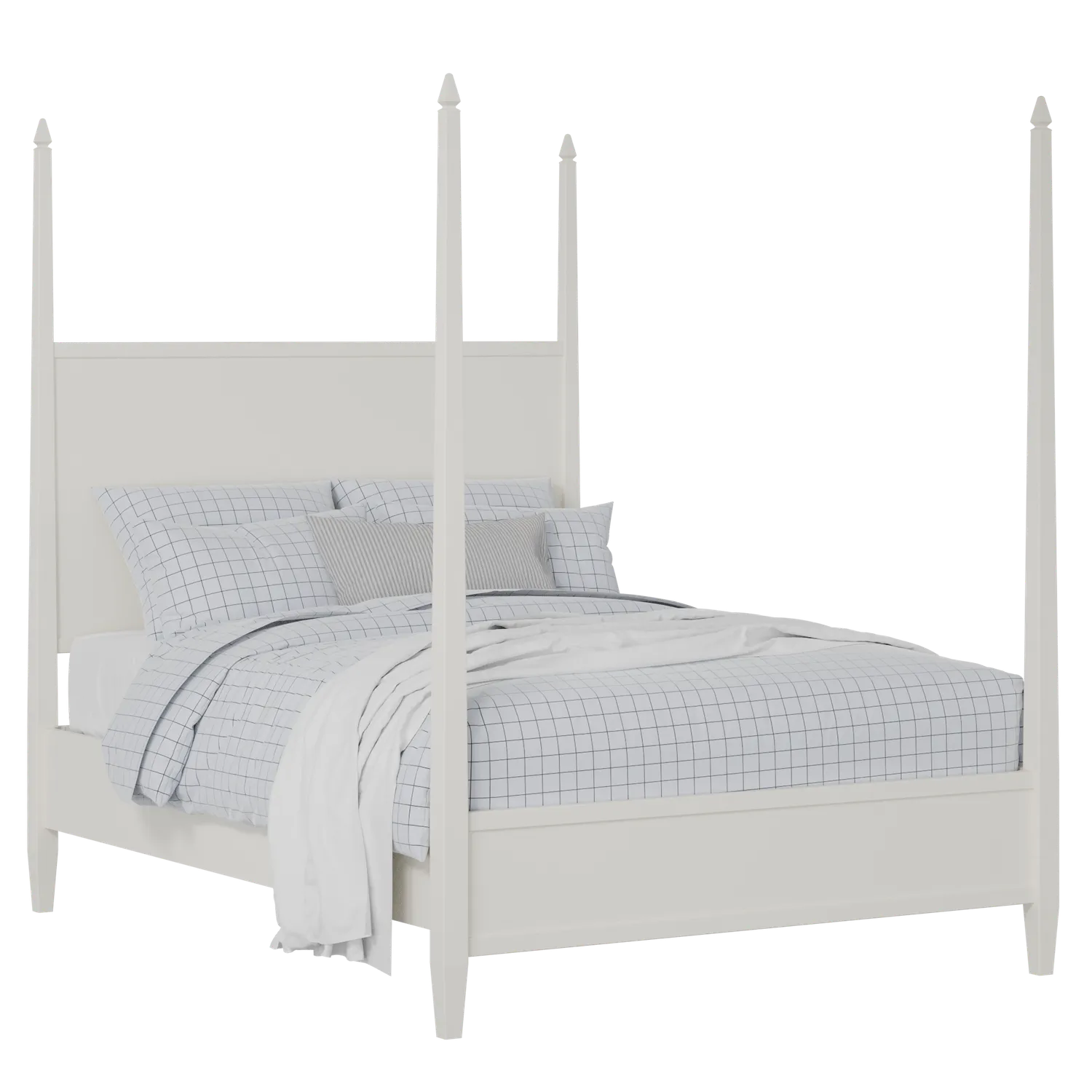 Warton painted wood bed in white with Juno mattress
