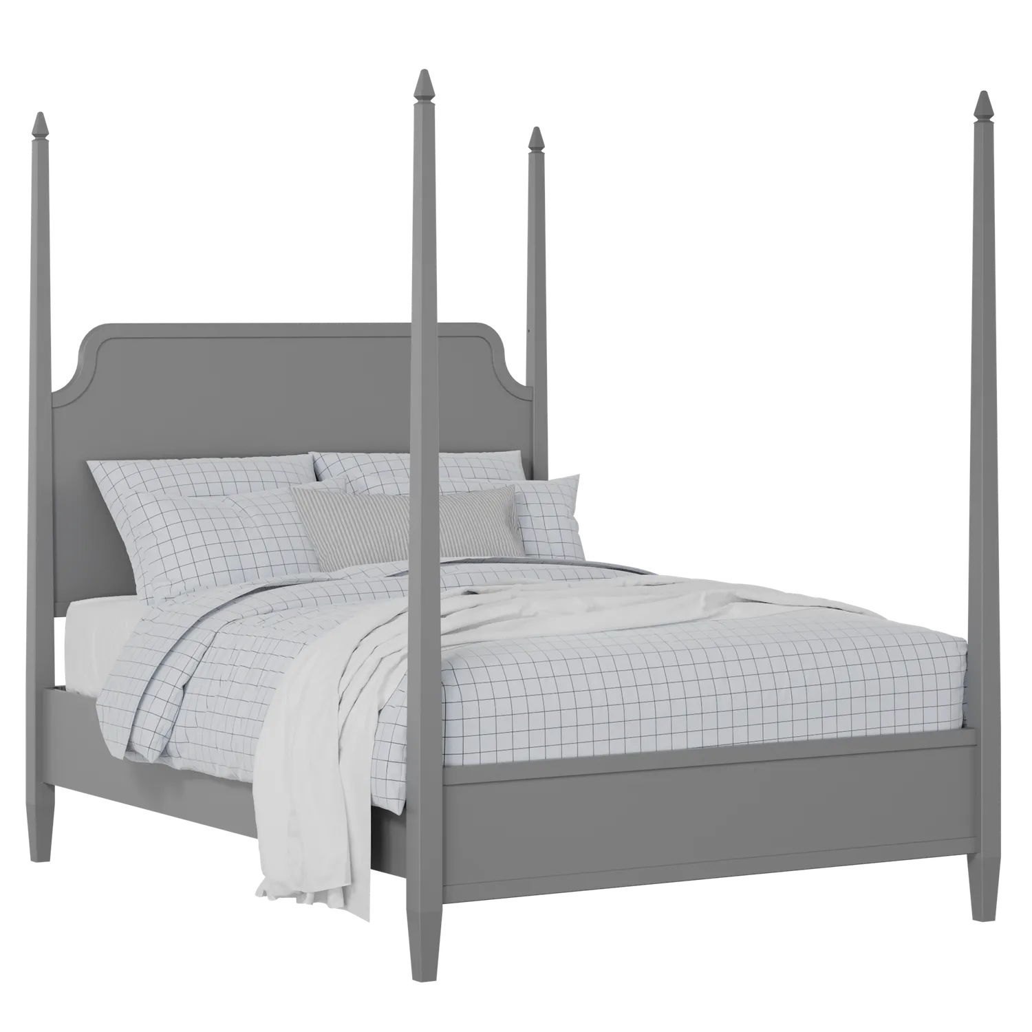 Wilde Slim painted wood bed in grey with Juno mattress