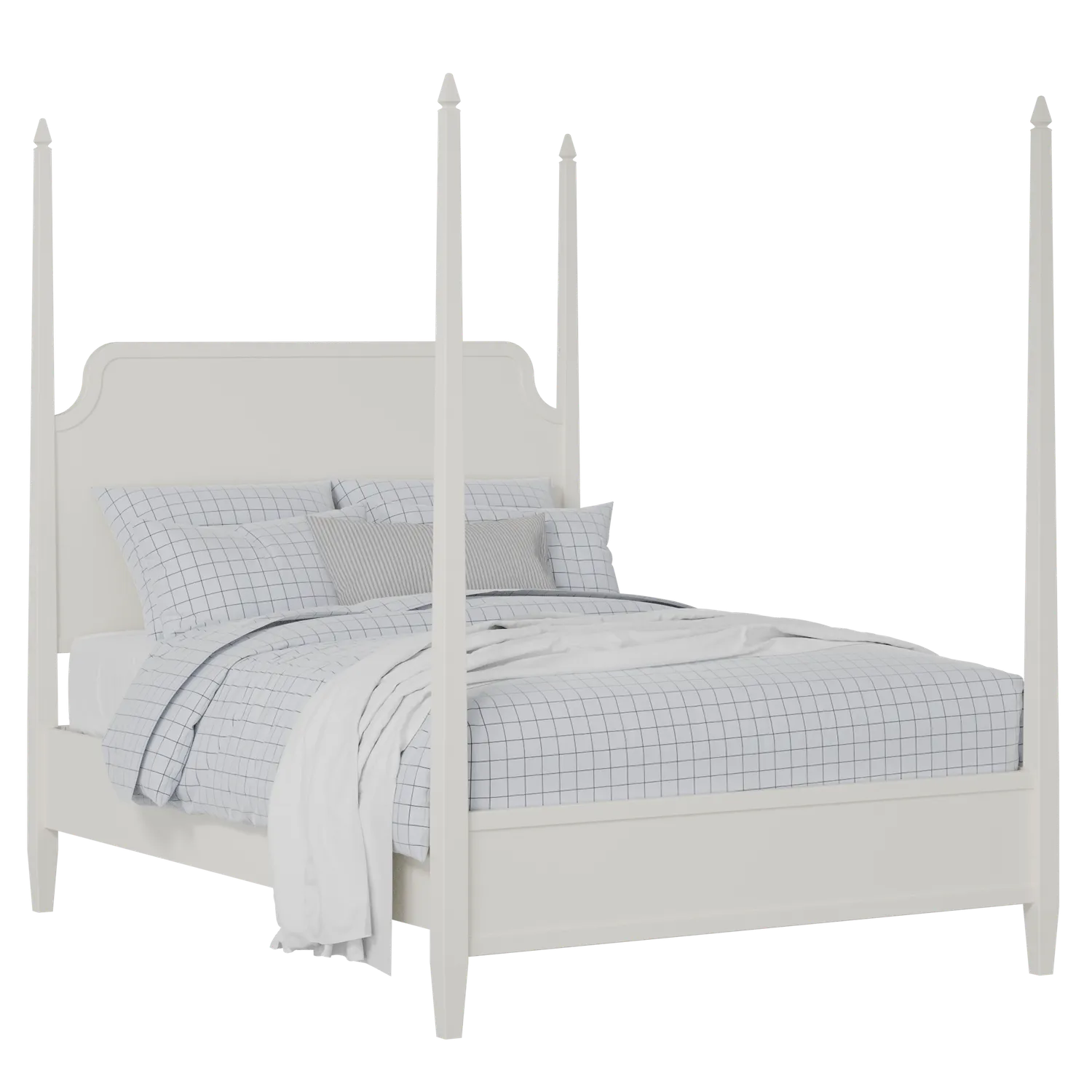 Wilde Slim painted wood bed in white with Juno mattress