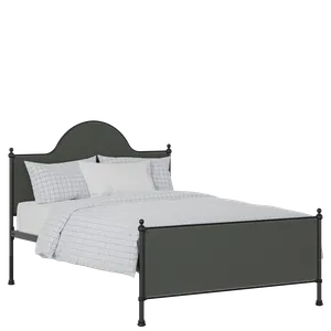 Albert iron/metal upholstered bed in black with iron fabric - Thumbnail