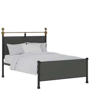 Bastille iron/metal upholstered bed in black with iron fabric - Thumbnail