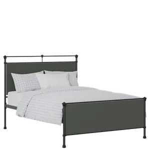 Nancy iron/metal upholstered bed in black with iron fabric - Thumbnail