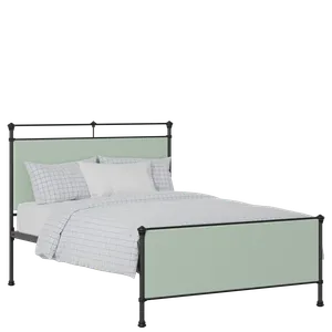 Nancy iron/metal upholstered bed in black with mineral fabric - Thumbnail