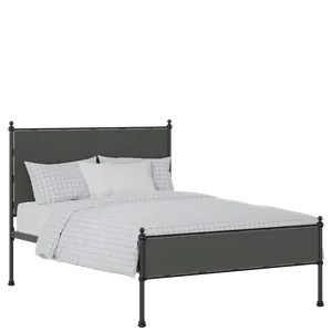 Neville Slim iron/metal upholstered bed in black with iron fabric - Thumbnail