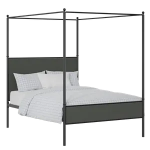 Reims Slim iron/metal upholstered bed in black with iron fabric - Thumbnail