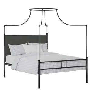 Waterloo Zero iron/metal upholstered bed in black with iron fabric - Thumbnail