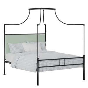 Waterloo Zero iron/metal upholstered bed in black with mineral fabric - Thumbnail