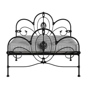 Ballina cama de metal en negro con colchón - Thumbnail