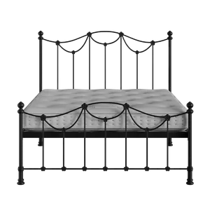 Carie Low Footend cama de metal en negro con colchón - Thumbnail