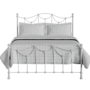 Carie Low Footend iron/metal bed in white - Thumbnail