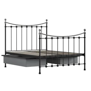 Carrick Chromo cama de metal en negro con cajones - Thumbnail