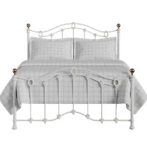 Clarina Low Footend iron/metal bed in ivory - Thumbnail