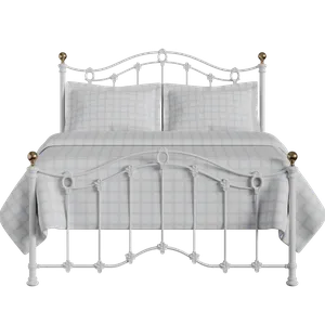 Clarina Low Footend iron/metal bed in white - Thumbnail