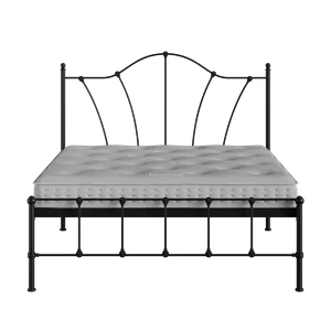 Claudia cama de metal en negro con colchón - Thumbnail
