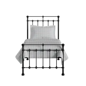 Edwardian iron/metal single bed in black - Thumbnail