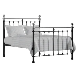 Hamilton Chromo iron/metal bed in black with Juno mattress - Thumbnail