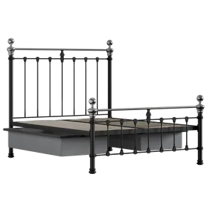 Hamilton Chromo Low Footend cama de metal en negro con cajones - Thumbnail
