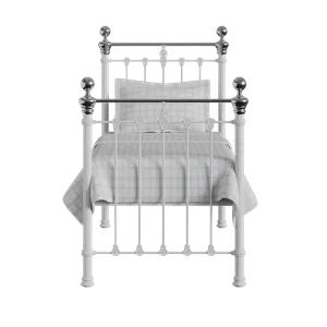 Hamilton Chromo iron/metal single bed in white - Thumbnail