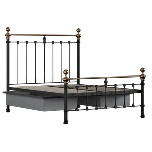 Hamilton Low Footend iron/metal bed in black with drawers - Thumbnail