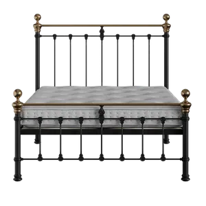 Hamilton Low Footend iron/metal bed in black with Juno mattress - Thumbnail