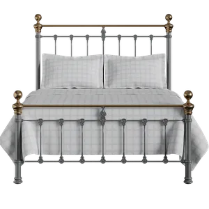 Hamilton Low Footend iron/metal bed in pewter - Thumbnail