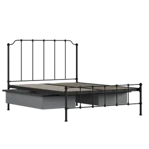 Julia iron/metal bed in black with drawers - Thumbnail