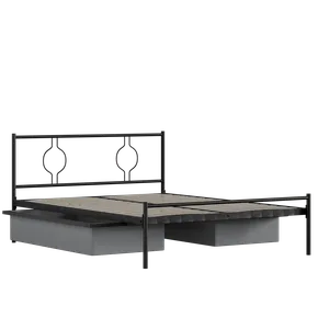 Meiji iron/metal bed in black with drawers - Thumbnail