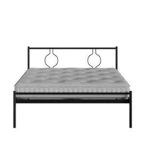Meiji iron/metal bed in black with Juno mattress - Thumbnail