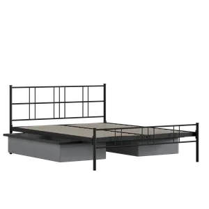 Mortlake iron/metal bed in black with drawers - Thumbnail