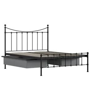 Olivia cama de metal en negro con cajones - Thumbnail