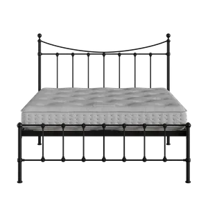 Olivia cama de metal en negro con colchón - Thumbnail