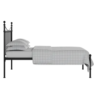 Olivia cama de metal en negro con colchón - Thumbnail