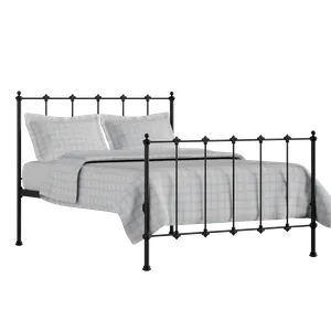 Paris cama de metal en negro con colchón - Thumbnail