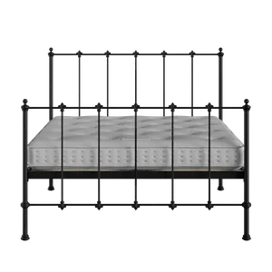 Paris cama de metal en negro con colchón - Thumbnail