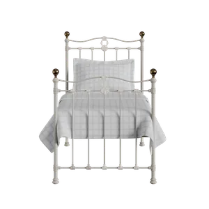 Tulsk iron/metal single bed in ivory - Thumbnail