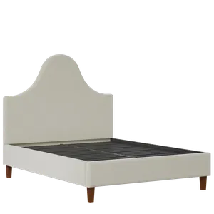 Beverley upholstered bed in oatmeal fabric - Thumbnail