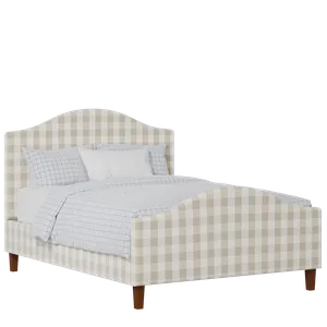 Burley upholstered bed in Romo Kemble Putty fabric with Juno mattress - Thumbnail