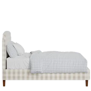 Poole Slim upholstered bed in Romo Kemble Putty fabric with Juno mattress - Thumbnail