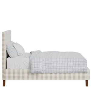 Porto Slim upholstered bed in Romo Kemble Putty fabric with Juno mattress - Thumbnail