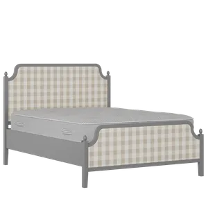 Bronte Upholstered wood upholstered bed in grey with Romo Kemble Putty fabric - Thumbnail